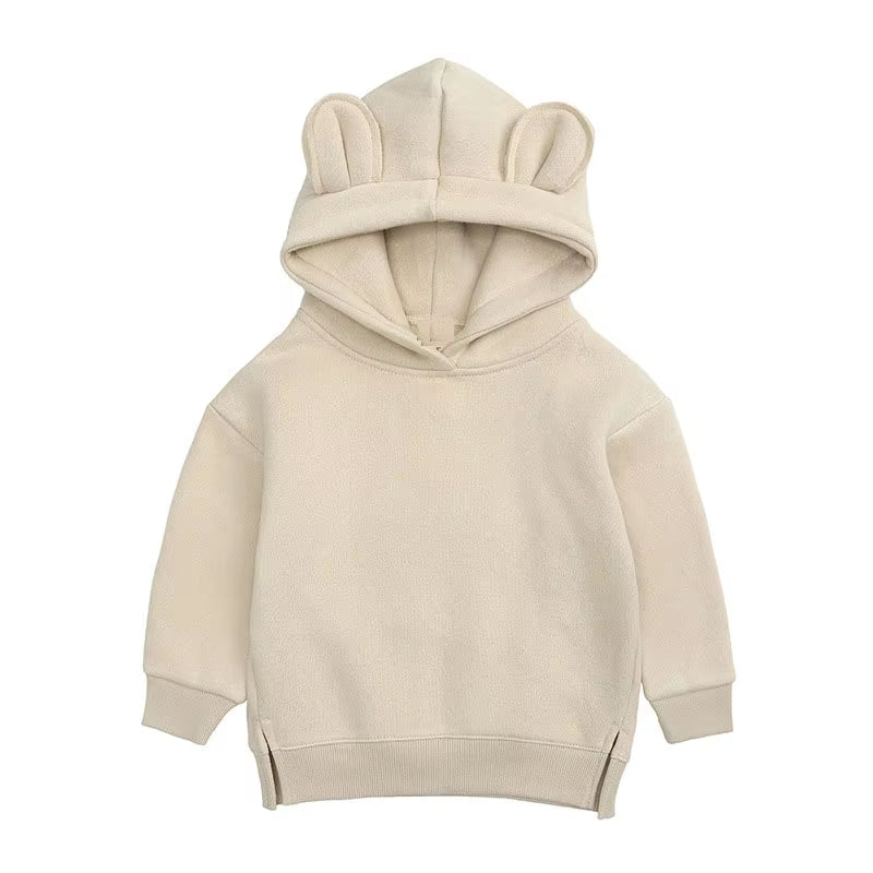 Toddler Baby Kids Boy Girl Hooded Cartoon Ear Hoodie Sweatshirt Tops Clothes Roupa Infantil Solid Hoodies Autumn Winter