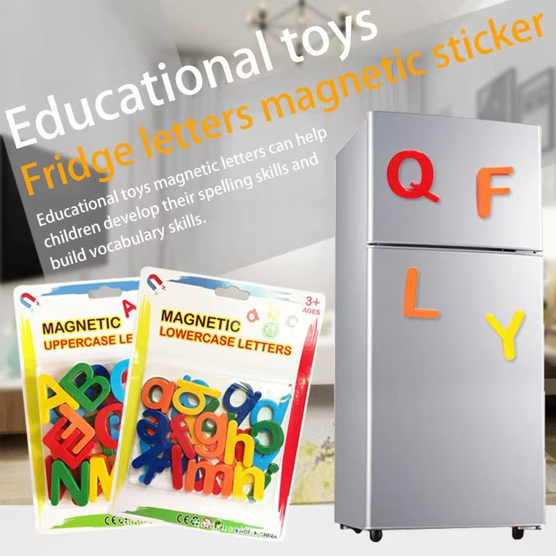 Kids Magnetic Learning Alphabet Letters Plastic Refrigerator Stickers Toddlers Kids Learning Spelling Counting Educational Toys