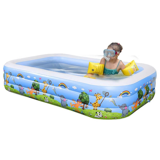 Inflatable Pool for Kids Foldable Square Blow up Pool Thickened Inflatable Pool for Water Party Space-Saving Swimming Pool For