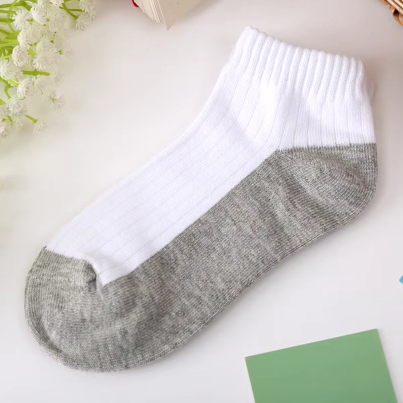 Kids Socks Boys Cotton Summer Baby Socks White Sport Socks for Kids Short Children Casual Meias School Pairs 2-12 Years Brand