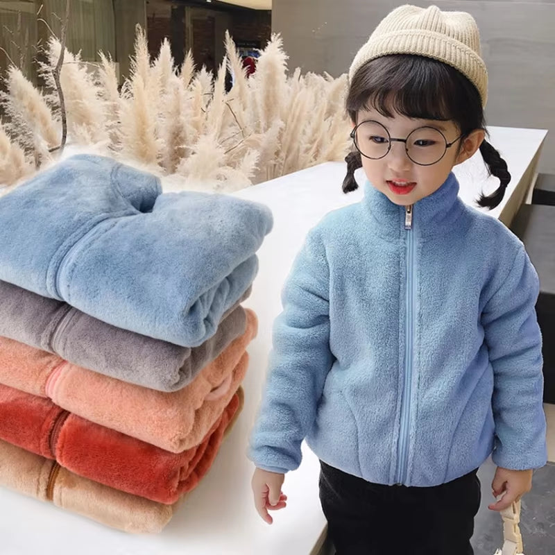 Kids Winter Fleece Jackets for Boys Girls Parkas Clothes Warm Velvet Teen Clothes Winter Autumn Children Outerwear