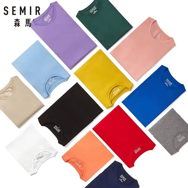 Summer Cotton T Shirts Men 2023 Simple O Neck Stretch Solid New Tops Clothing Casual Tshirt Man Streetwear Cool Tee Shirts