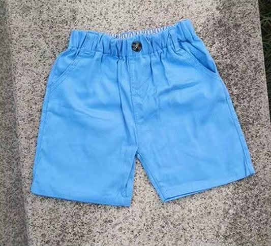 Boys Pants Kids Summer Trousers Clothes Woven Children Pants for Baby Girls Shorts Loose Beach Solid Navy Blue Khaqi Belt Hole