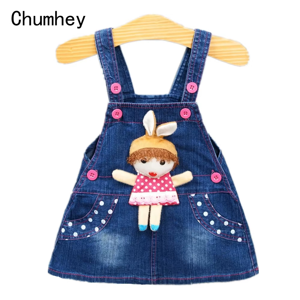 1-4T Baby Sundress Summer Girls Denim Pinafore Overalls Kids Jeans Dress Cute Outwear Sweat Toddlers Clothing Infant Clothes