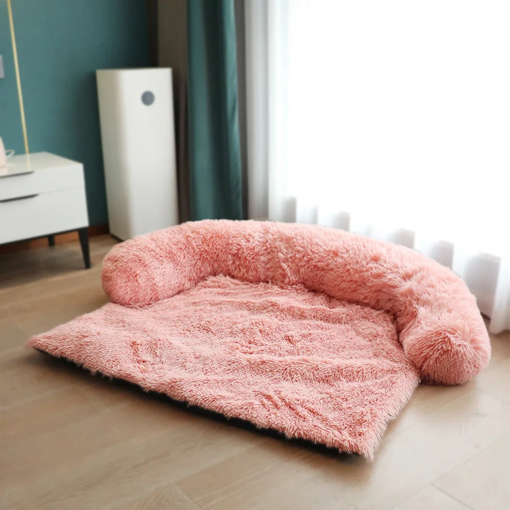 Removable Plush Pet Large Dog Bed Sofa House Mat Kennel Winter Warm Cat Pad Washable Calming Cushion Blanket Cover Nest Car New