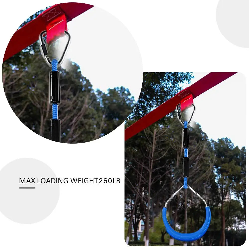 3Pcs Colorful Swing Bar Rings Outdoor Gymnastic Ring Ninja Obstacle Course Kit Aerial Climbing Hanging Rings for Children