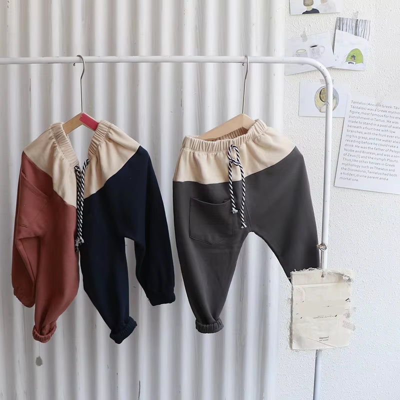 Children Spring Autumn Cotton Clothes Kids Pants for Baby Boys Trousers Girl Pants Make up Layer Patchwork Cotton