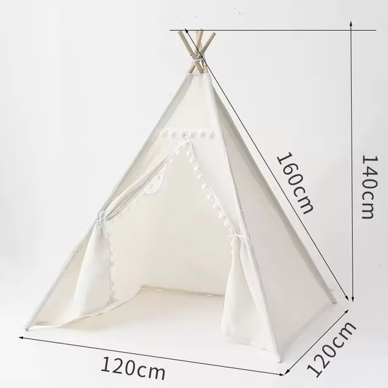 1.6M/1.3M Kid Tent Play House Wigwam for Children Portable Child Tipi Tents Teepee Toddler Ball Pit Girl Castle Play Room