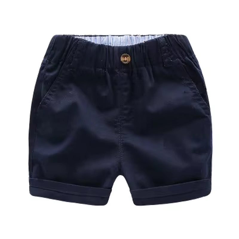 Boys Pants Kids Summer Trousers Clothes Woven Children Pants for Baby Girls Shorts Loose Beach Solid Navy Blue Khaqi Belt Hole