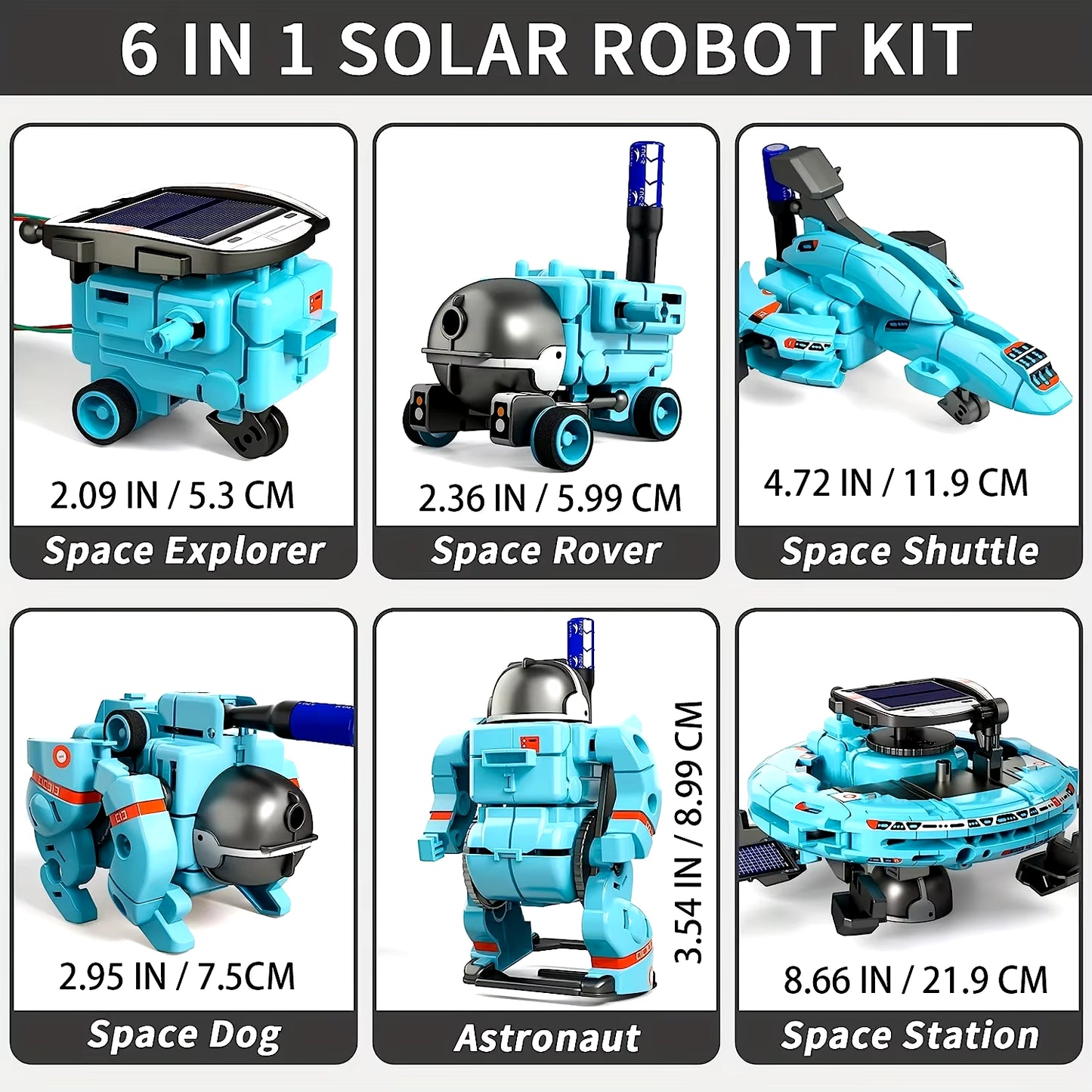 6-In-1 STEM Solar Robot Kit Toys Gifts for Kids Educational Building Science Experiment Set Birthday for Kids Boys Girls