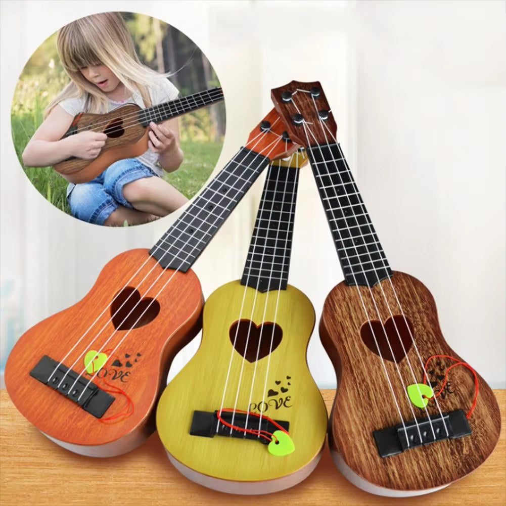 Mini Beginner Safe Classical Simple Ukulele Guitar 4 Strings Educational Musical Concert Instrument Toy for Kids Christmas Gift