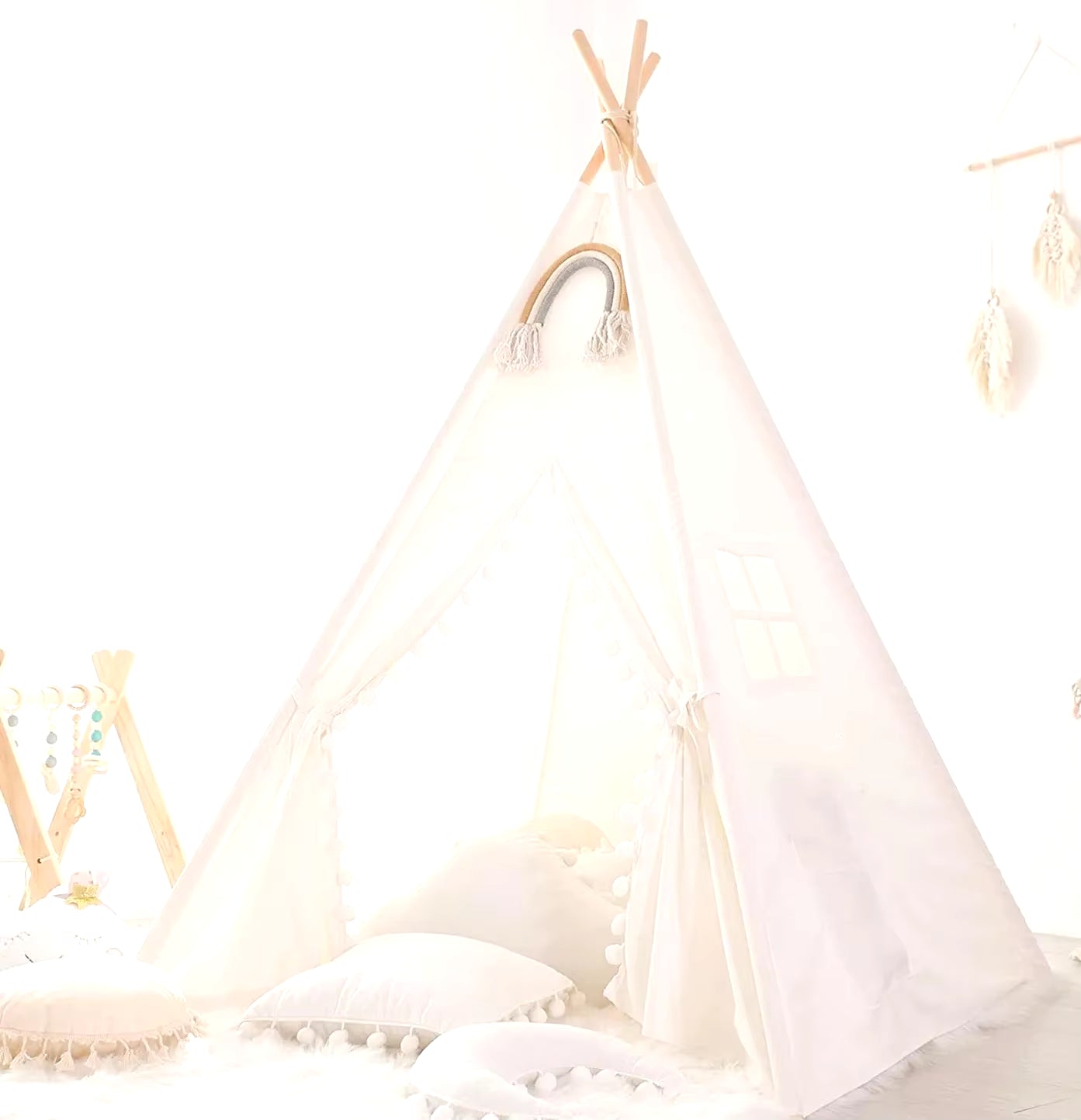 1.6M/1.3M Kid Tent Play House Wigwam for Children Portable Child Tipi Tents Teepee Toddler Ball Pit Girl Castle Play Room