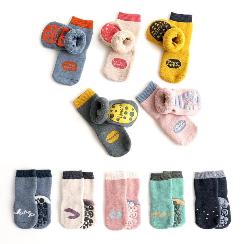 Winter Baby Thermal Non Slip Socks for Girl Boy Children Cotton Sock Newborn Toddler Home Thick Sock Infant Anti-Slip Sleep Sock