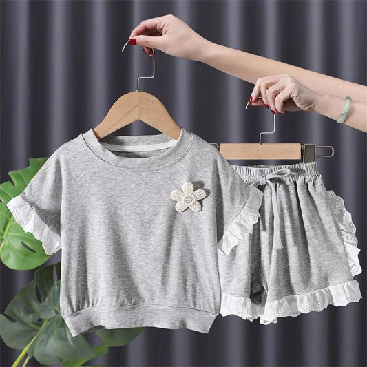 2023 Girls Boys Clothing Set Printed Tees Shirts+Shorts Baby Kids Casual Suits Summer Clothes Children Wear