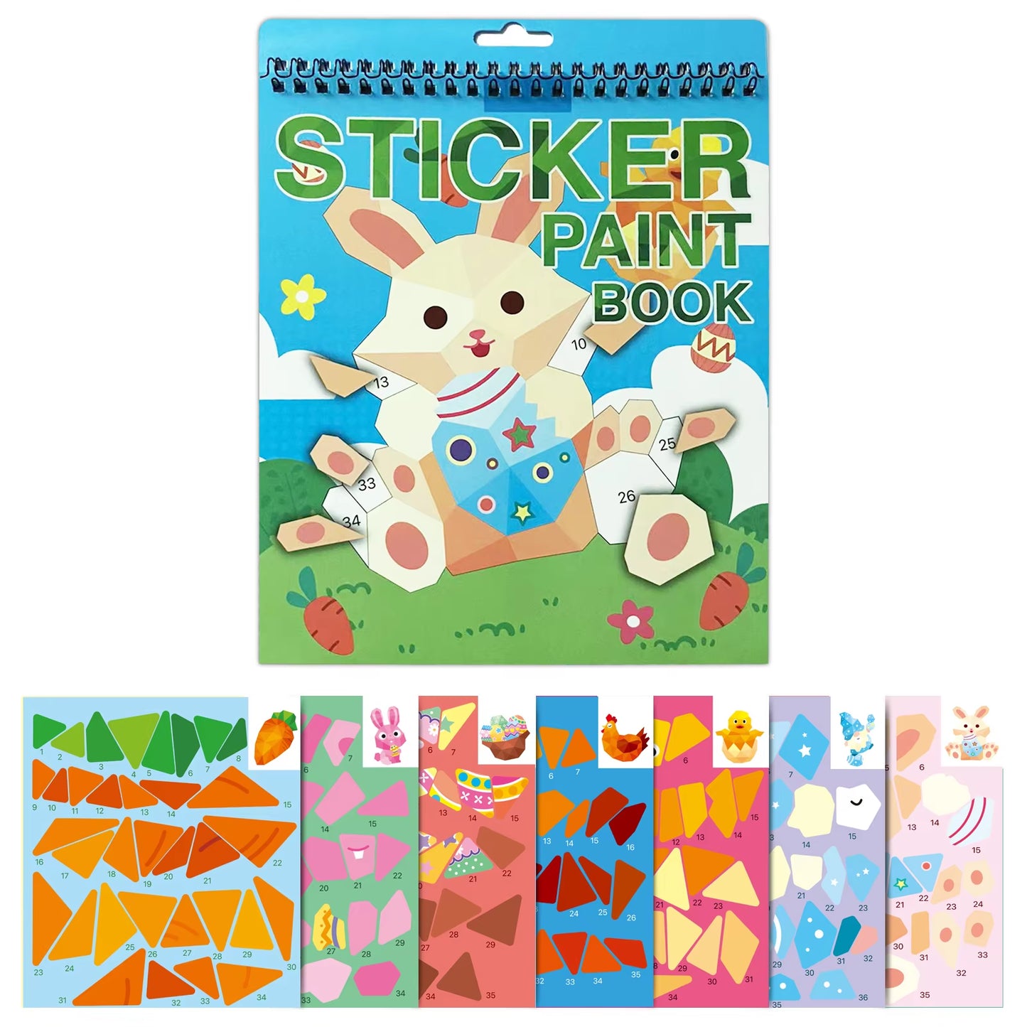 1PCS Sticker Book Crafts for Kids Ages 4-8, Sticker by Number for Brain Games,Gifts,Travel Toy