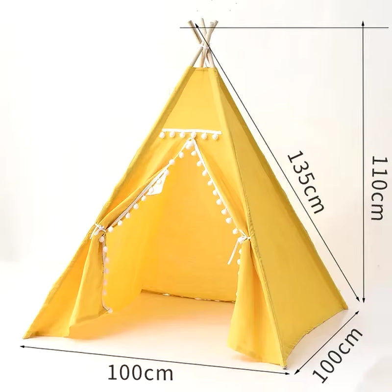 1.6M/1.3M Kid Tent Play House Wigwam for Children Portable Child Tipi Tents Teepee Toddler Ball Pit Girl Castle Play Room