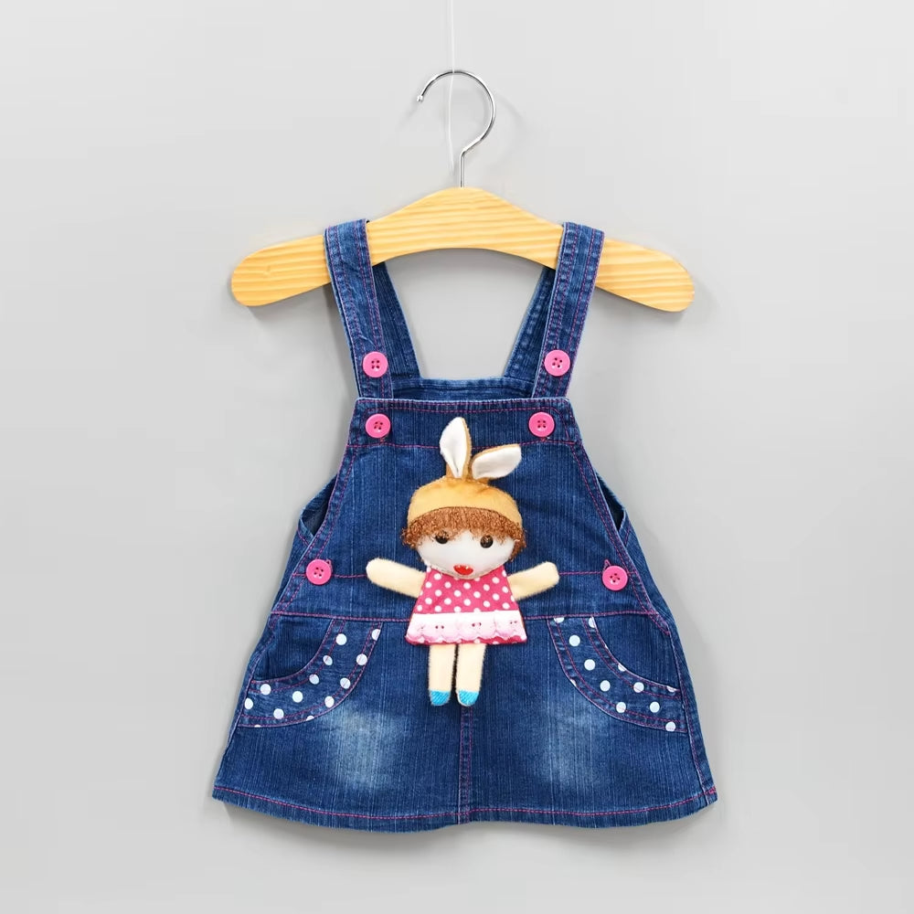 1-4T Baby Sundress Summer Girls Denim Pinafore Overalls Kids Jeans Dress Cute Outwear Sweat Toddlers Clothing Infant Clothes