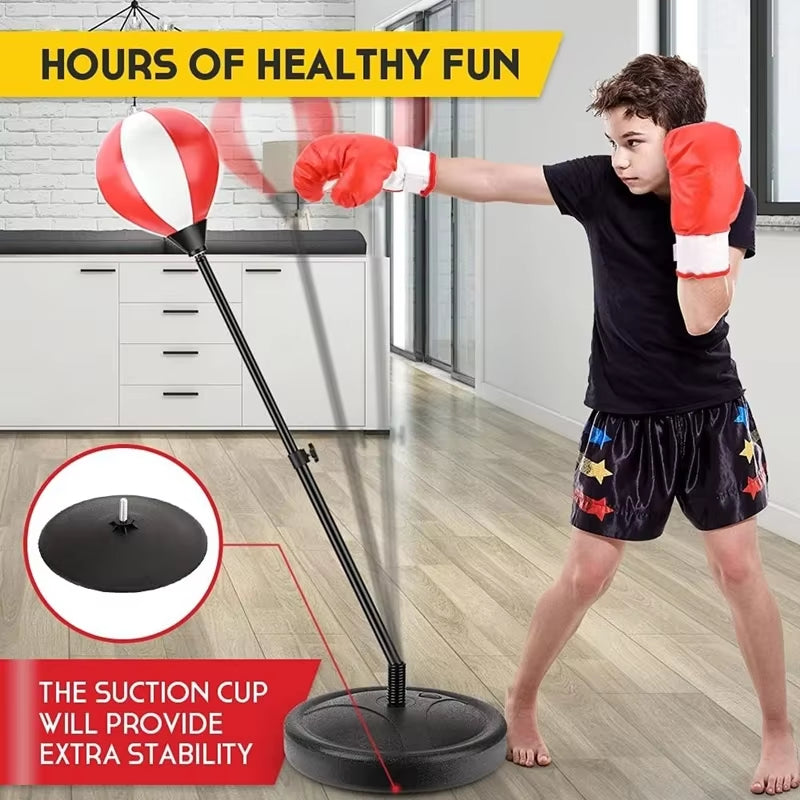 Punching Bag Height Adjustable Kids Boxing Bag Speed Bag for Training, Boxing Equipment, Stress Relief & Fitness Gifts for Boys