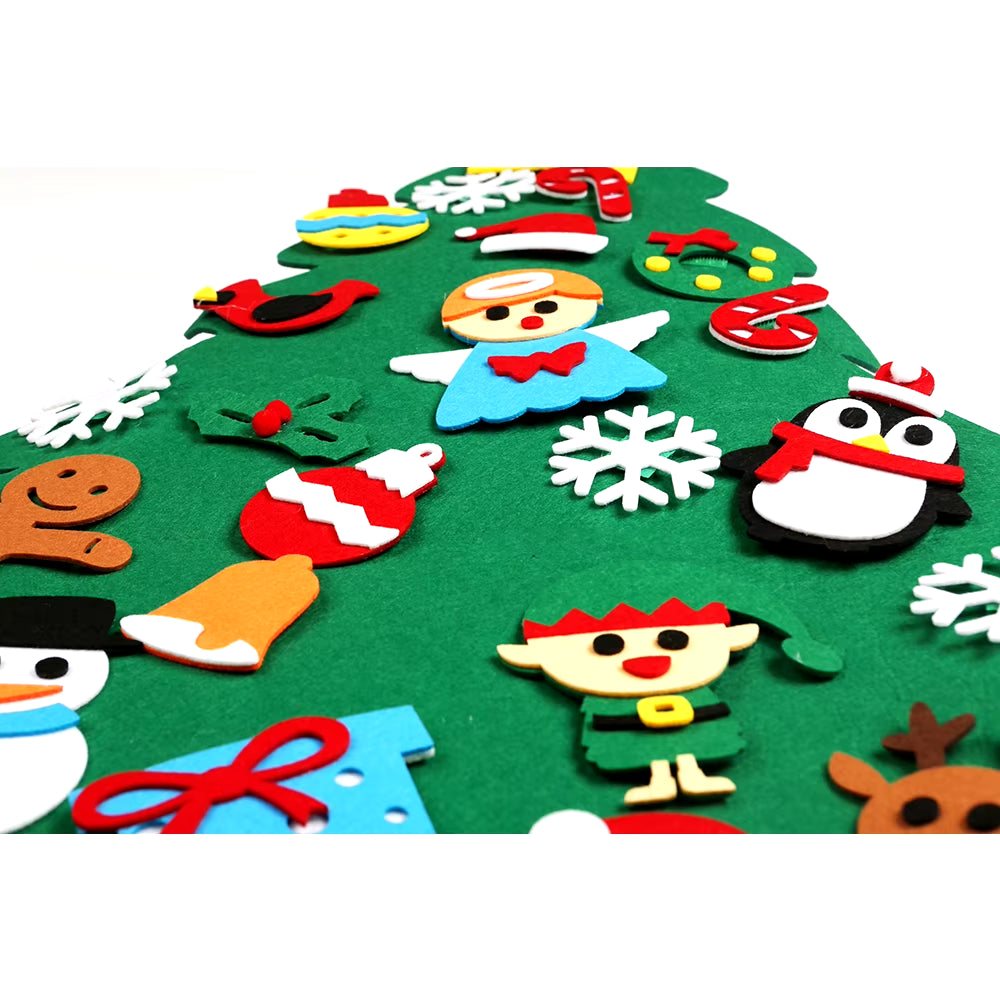 DIY Felt Christmas Tree Montessori Busy Board Xmas Door Wall Decorations Wall Hanging Ornaments for Kids New Year Gifts