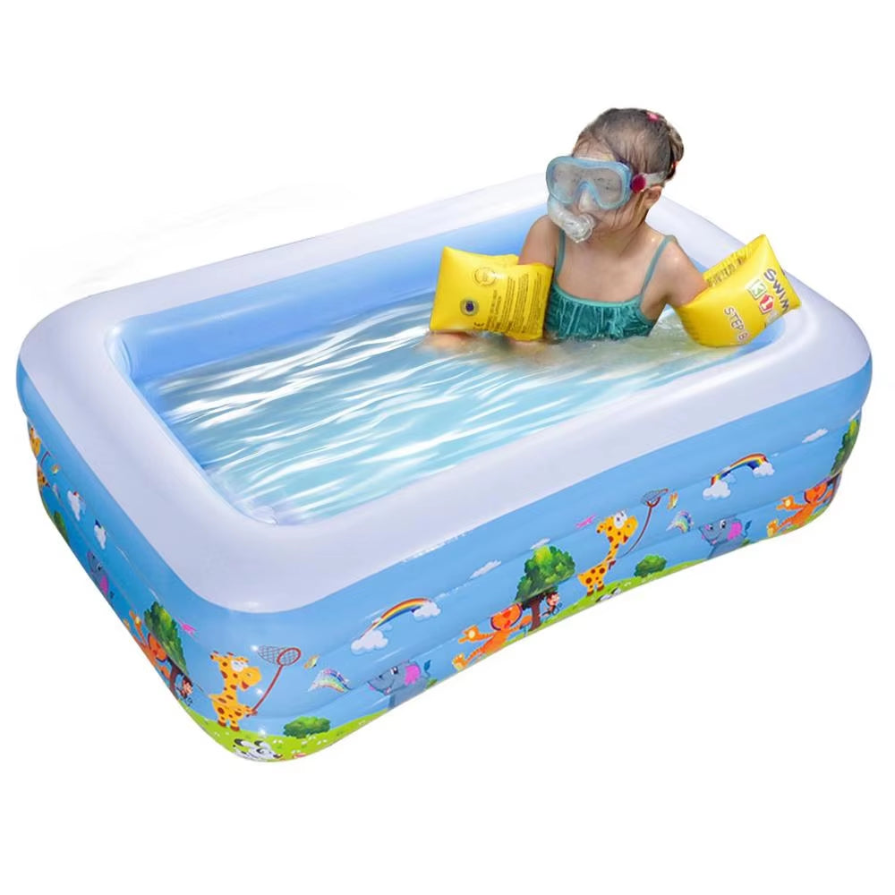 Inflatable Pool for Kids Foldable Square Blow up Pool Thickened Inflatable Pool for Water Party Space-Saving Swimming Pool For